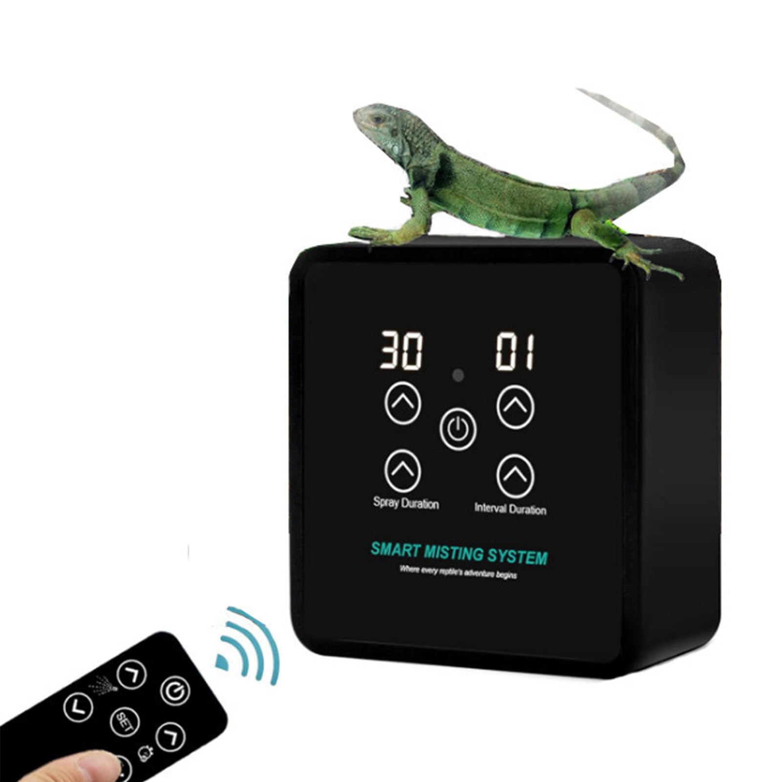 Geevorks Reptile Humidifier, Automatic Misting System with Timer and Remote Control, Adjustable 360 Degree Nozzles for Chameleon Snake Lizard (EU)