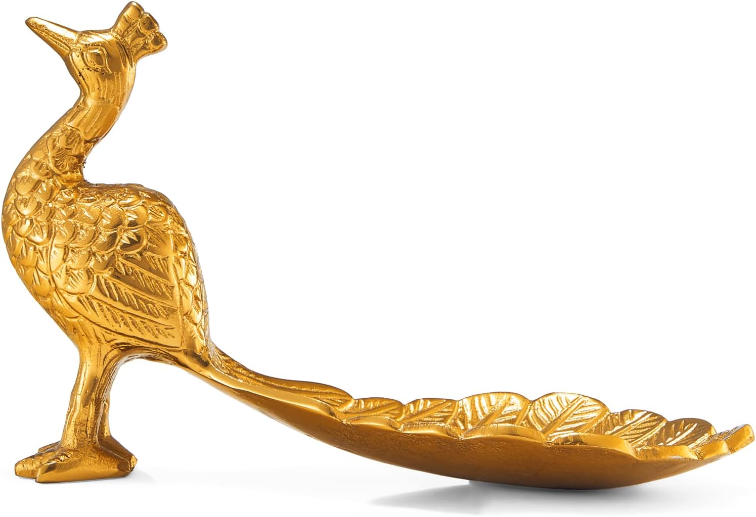 Large Brass Gold Peacock Candy Dish Fruit Bowl, Decorative