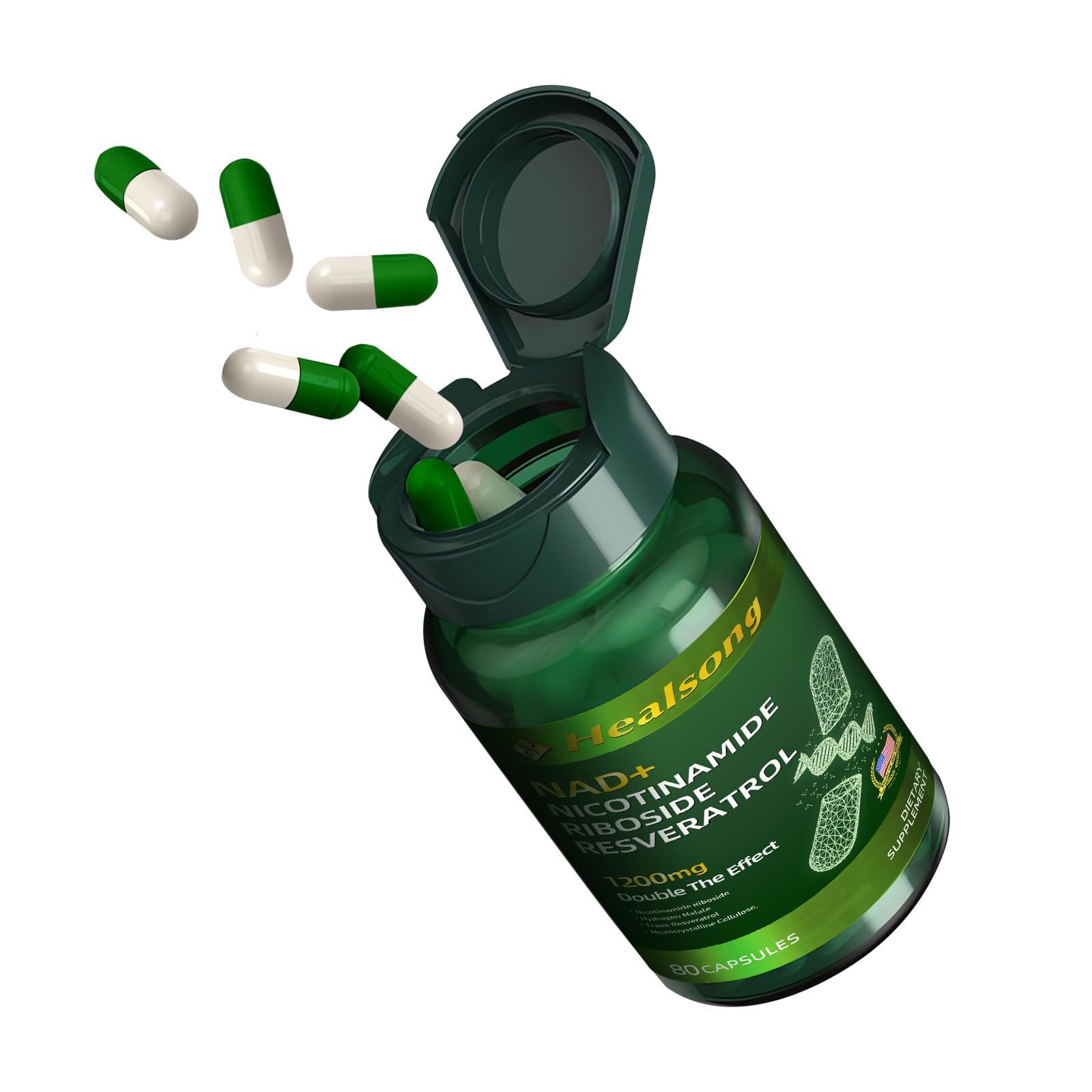 NAD+ Supplement MNM Supplement Alternative - Liposomal Nicotinamide Riboside, Resveratrol High Purity NAD+Supplement for Anti-Aging, Energy 80 Capsules