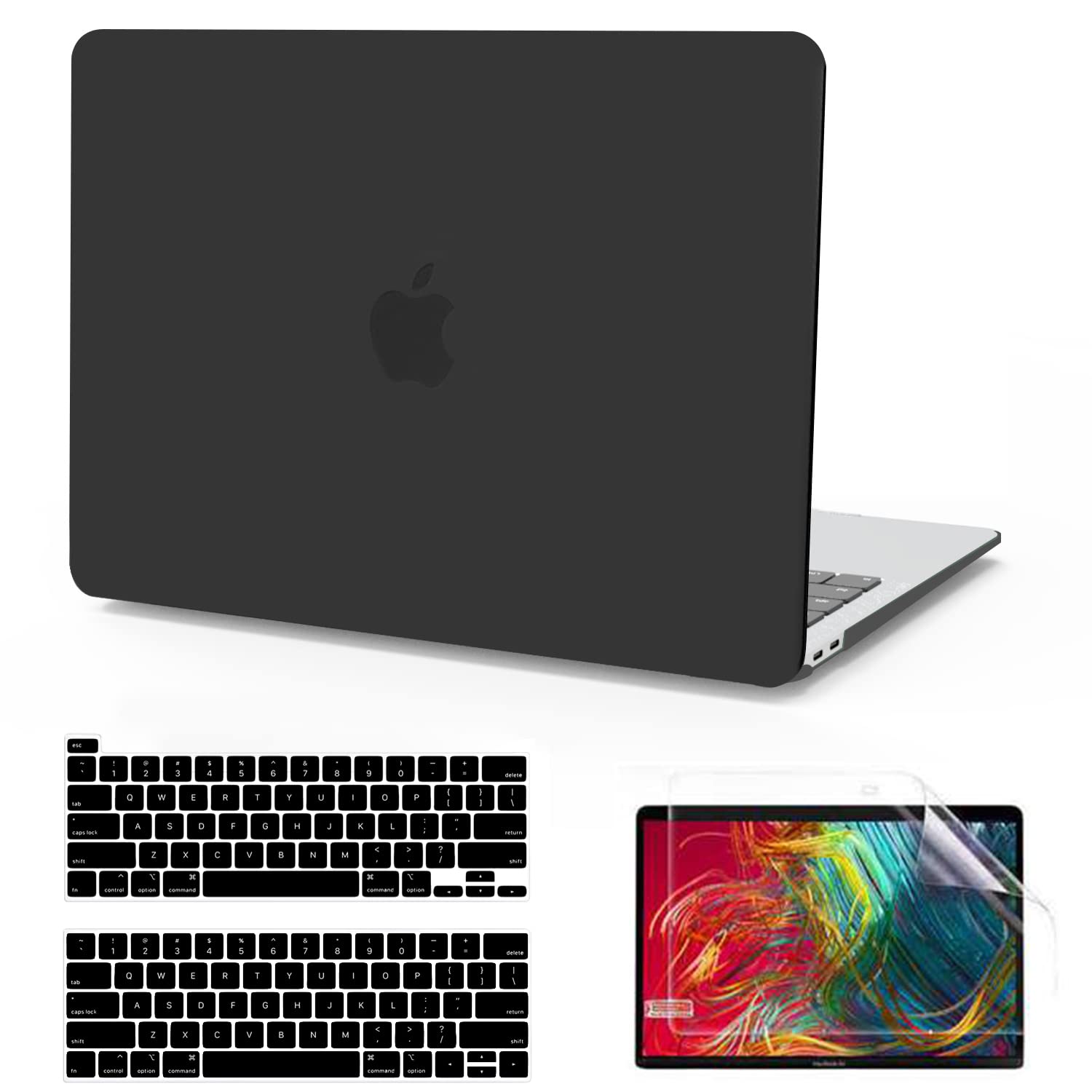 Anban Compatible with MacBook Pro 13 inch Case 2025 2024 2023 M2, 2022-2016 M1 A2338 A2251 A2289 A2159 A1989 A1708 A1706, Plastic Laptop Hard Shell Case +Keyboard Cover +Screen Protector, Black
