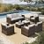 HERA'S HOUSE Wicker Patio Furniture Set, 7 Pieces Outdoor Seating Furniture, Patio Conversation Sofa Sets with Ottomans for Backyard Lawn Deck, Beige