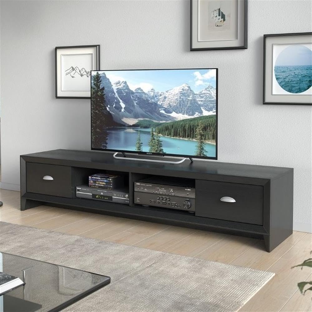 Atlin Designs Large Modern Entertainment TV Stand Media Console with Storage, for TV's up to 80