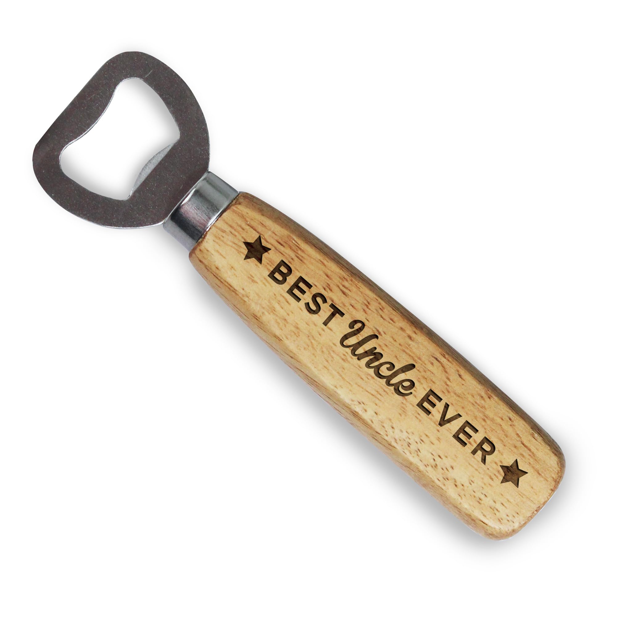 eBuyGB Best Uncle Ever, Engraved Wooden Bottle Opener, Best Uncle Beer Bottle Opener, Birthday Gift for Him - Design #1