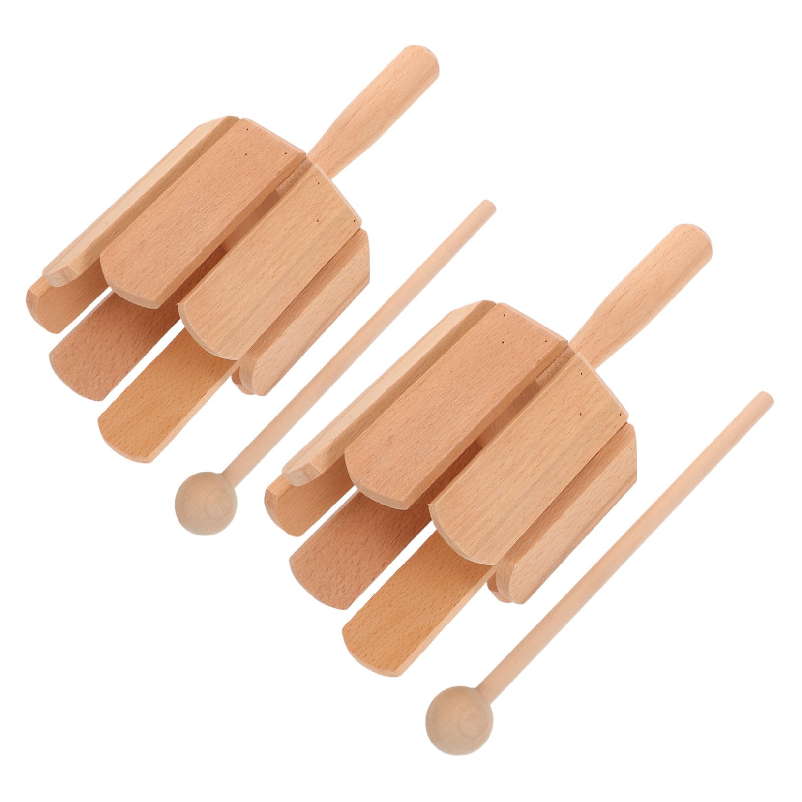 Instrumento Musical Infantil Orff de Madera Beige, 2 Piezas