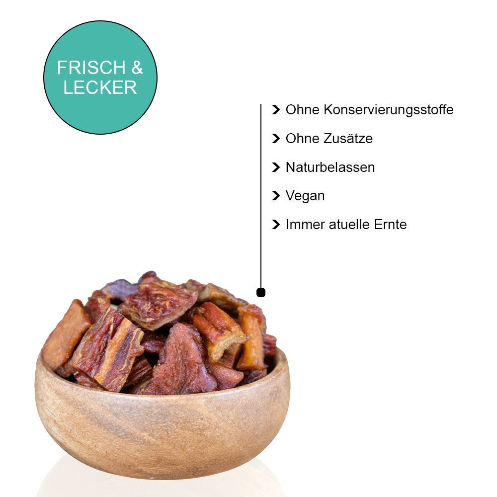 Papaya getrocknet naturbelassen ungezuckert ungeschwefelt ohne Konservierungsstoffe ohne Zusatz von Aromen ohne Zusatz von Farbstoffe wiederverschließbare Verpackung 1kg - 2.5kg (1kg)