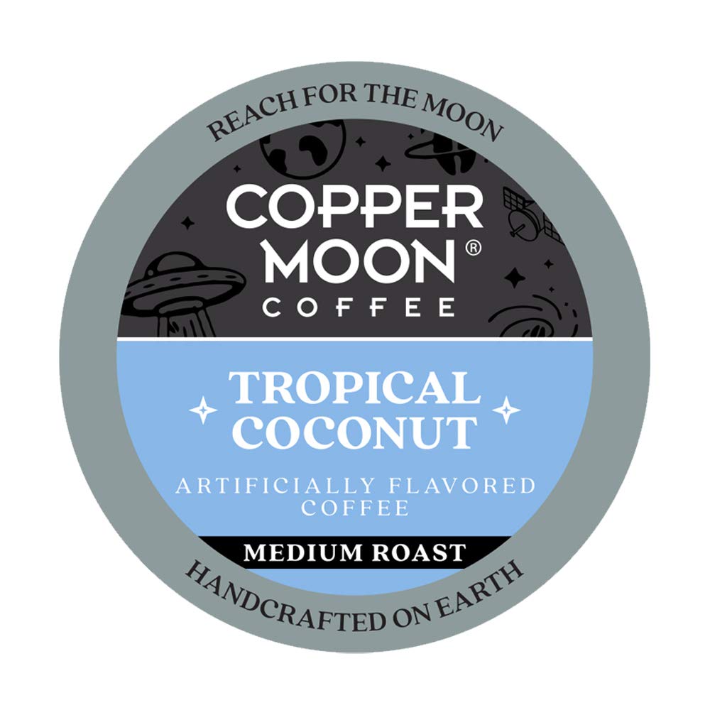 Copper MoonSingle Serve Coffee Pods for Keurig K-Cup Brewers, Medium Roast, Tropical Coconut Blend, 12 Count(Pack of 3)