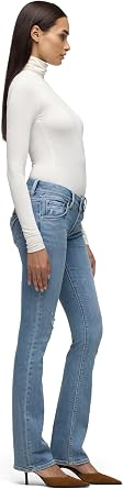 Hudson Women's Beth Mid Rise Baby Bootcut Jean with Back Flap Pockets Jeans