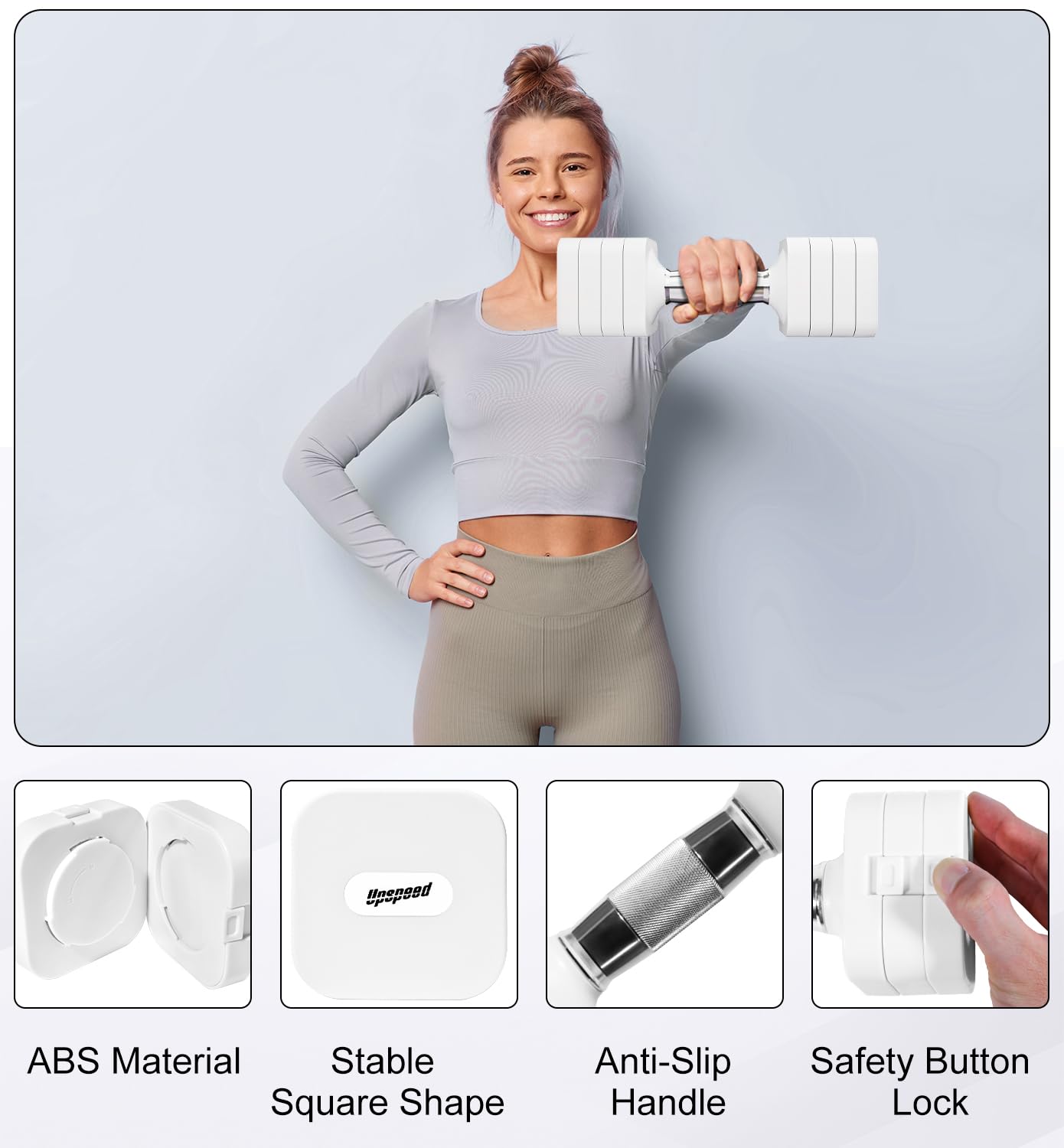 Set di manubri Regolabili da 10 kg, 4 in 1 Set di Pesi Liberi per Donne e Uomini, Allenamento in Palestra a casa per l'allenamento della Forza