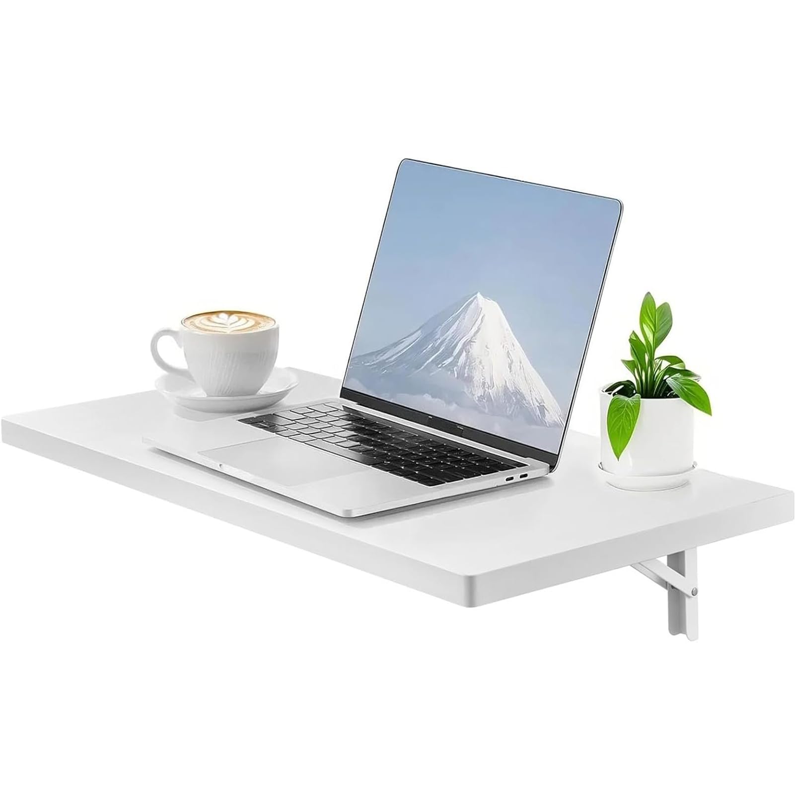 Table pliante murale de cuisine blanche bureau informatique gain de place
