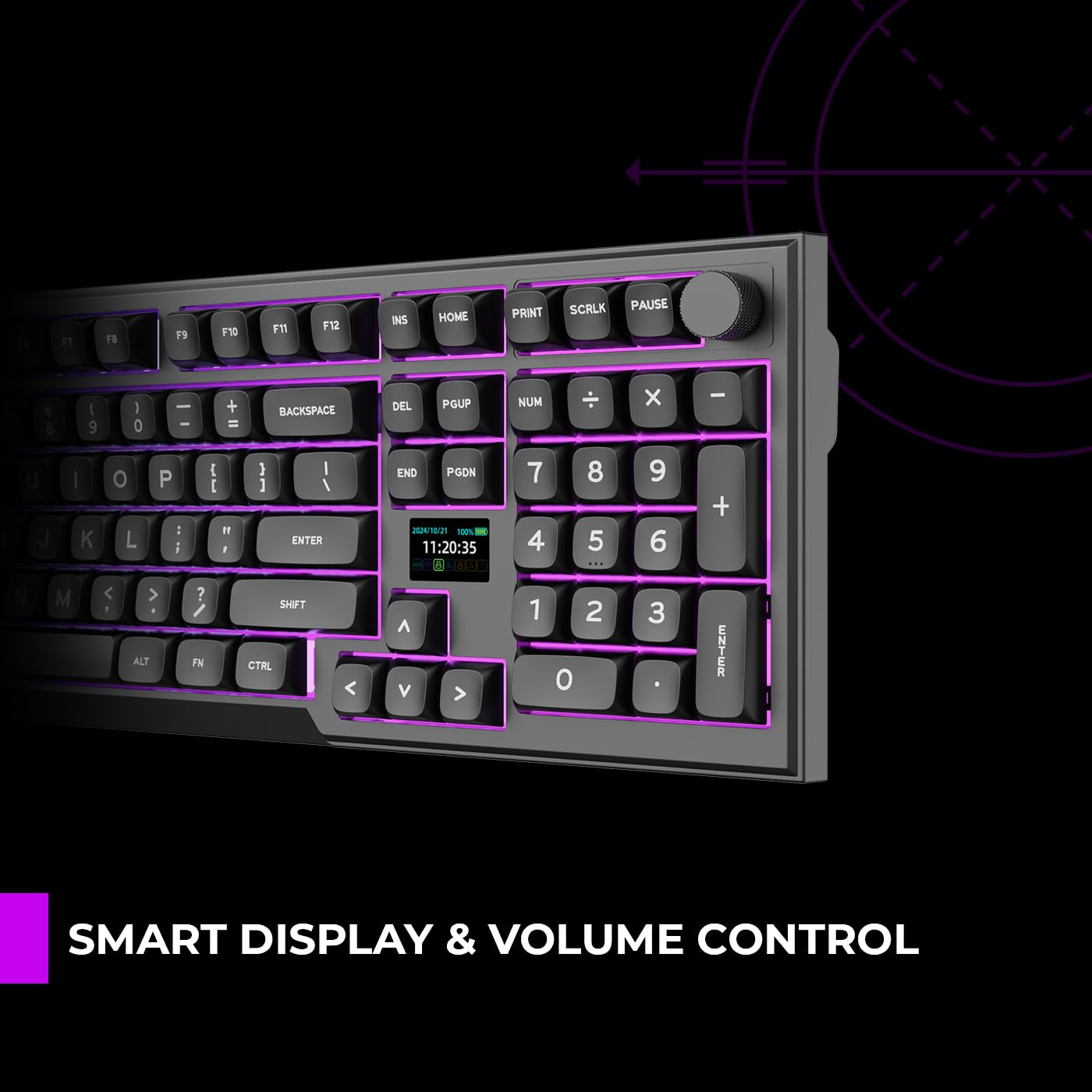 PREYON Klawiatura Mechaniczna Gamingowa Bezprzewodowa i USB Keyboard do Komputera PC RGB Numpad QWERTY 2,4 GHz USB Ciche Klawisze 800h Bateria Przełączniki Red - Silent Claw