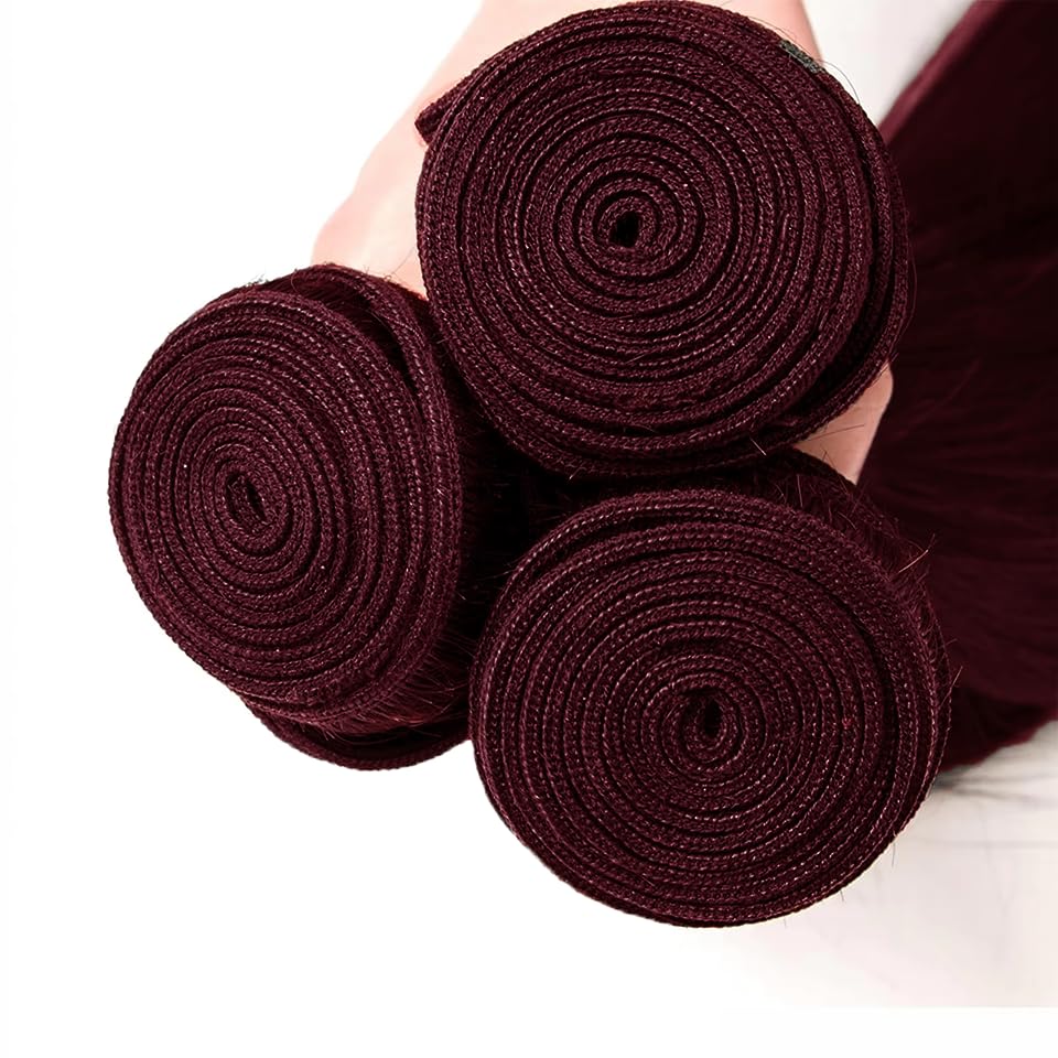 Loose Deep Wave Bundles #99J Wine Red Bundles Human Hair 18 20 22 Inch Burgundy Loose Wave Bundle Human Hair Extensions Double Weft Unprocessed Brazilian Virgin Hair 3 Bundle 50 Grams Per Bundle