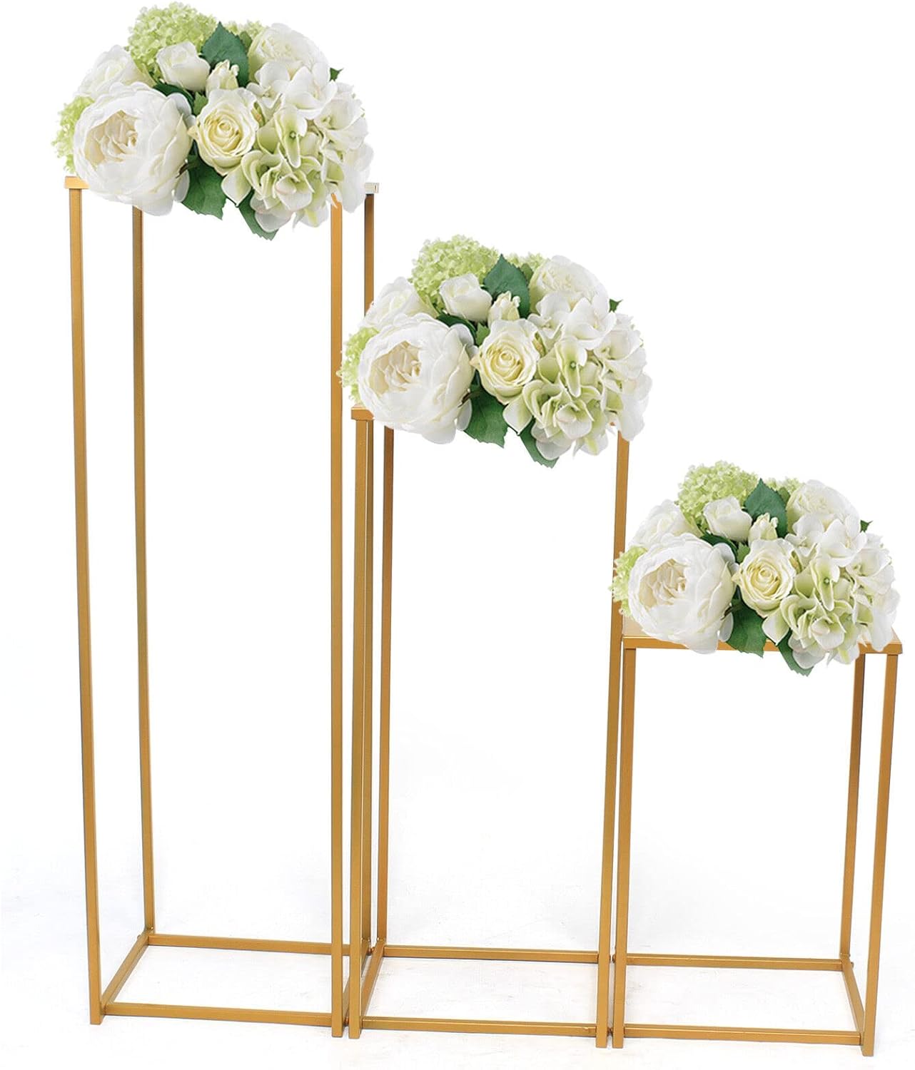 Column Vases Wedding Centerpieces for Tables 3 Pcs Metal