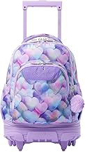 TOTTO - School Backpack with Removable Wheels, Chalk Model, Capacity 26 L, 15.4" PC Backpack, Bottle Pocket, Telescopic Handle, Ergonomic Back and S-Straps, Purple Kory Print