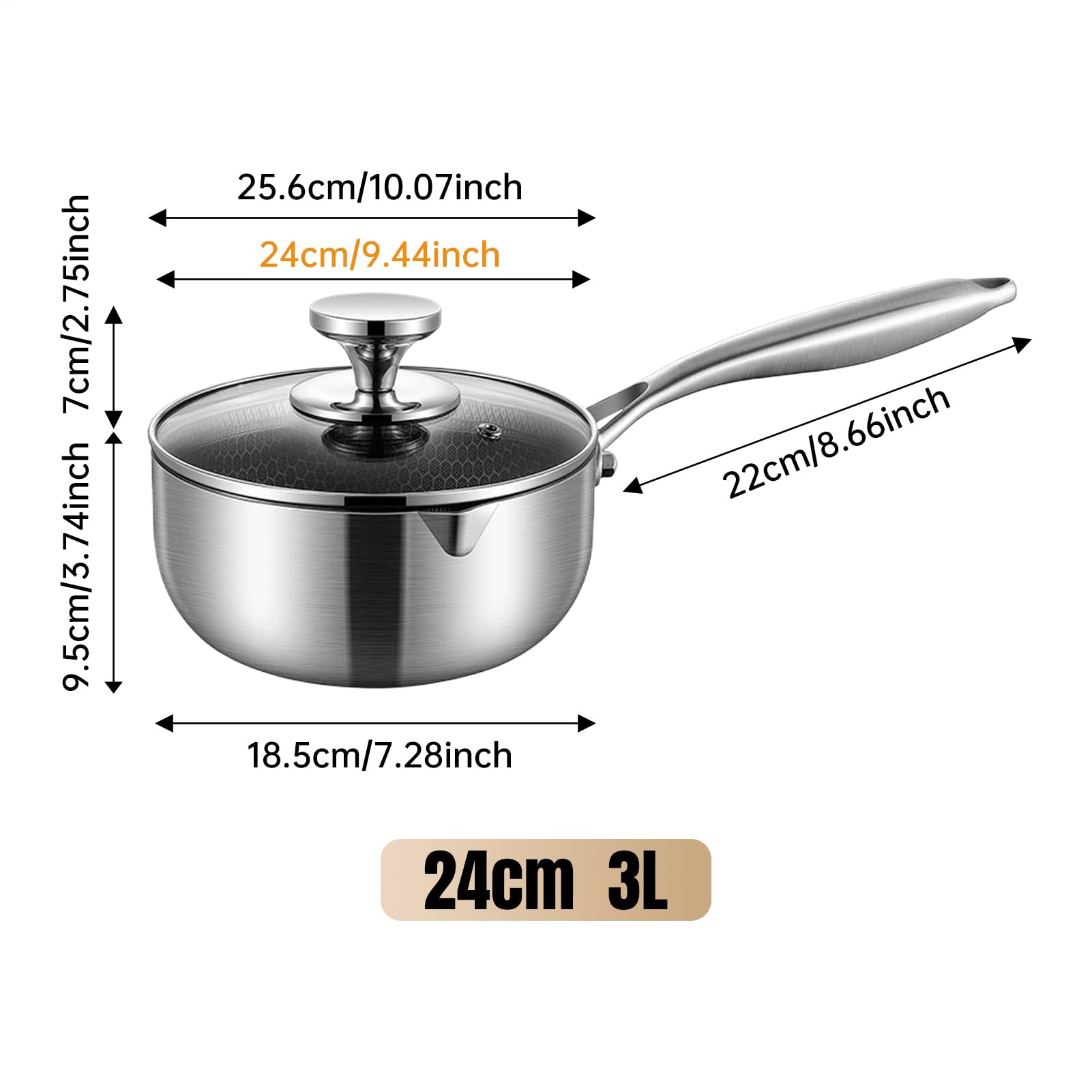 Milchwärmtopf Wabenmuster Pflegeleichter Dampfgarer | Kochtopf Kochen, Dampfgaren, Schmelzen, Aufbrühen, Backen, Babynahrung Servieren, Nudelzubereitung, Küche, Zuhause, Café,