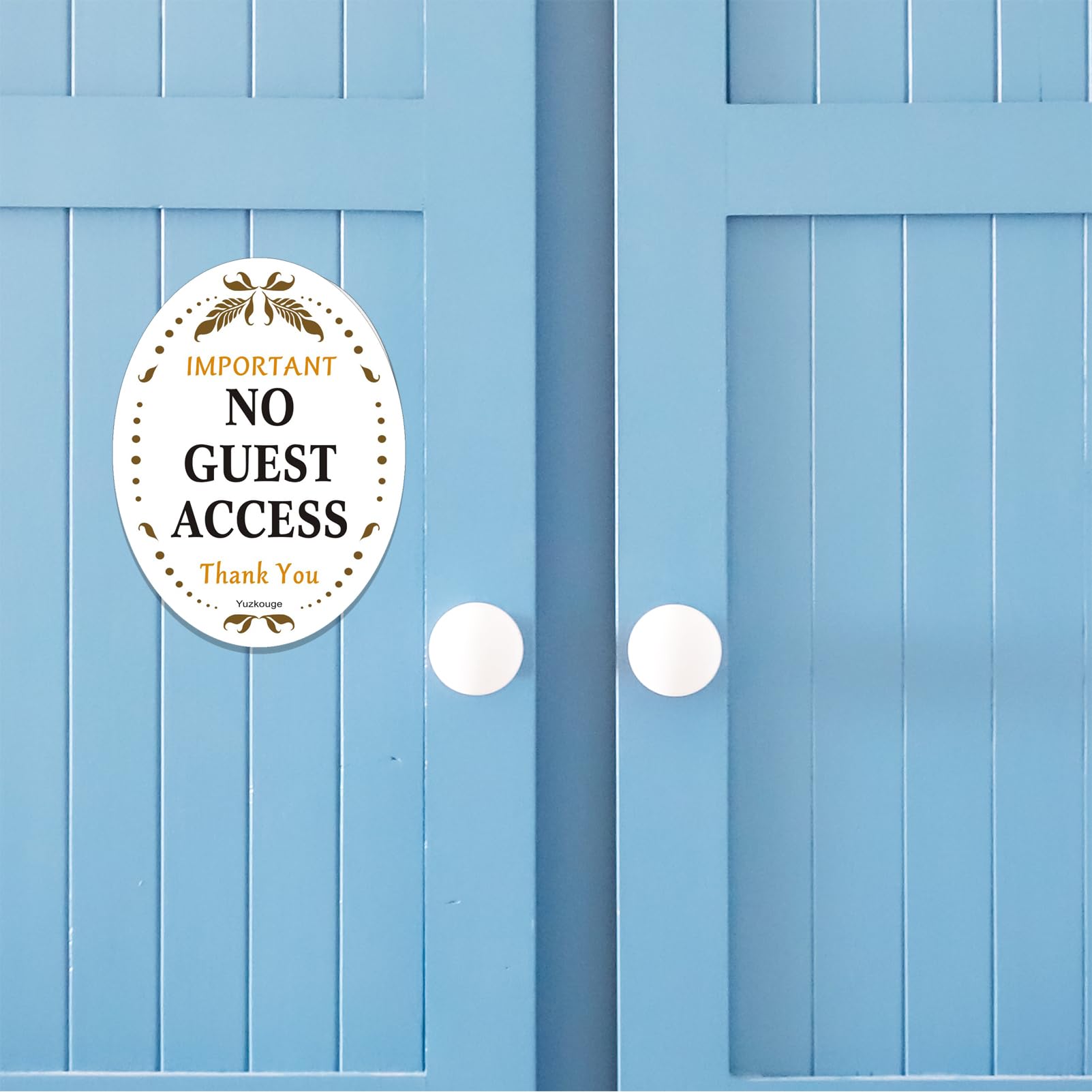 Lot de 4 panneaux d'avertissement « No Guest Access » - 12,7 x 10,2 cm - Autocollants en acrylique épais - Panneaux Airbnb pour hôte, essentiels Vrbo pour hôtes, panneaux Vrbo, faciles à installer