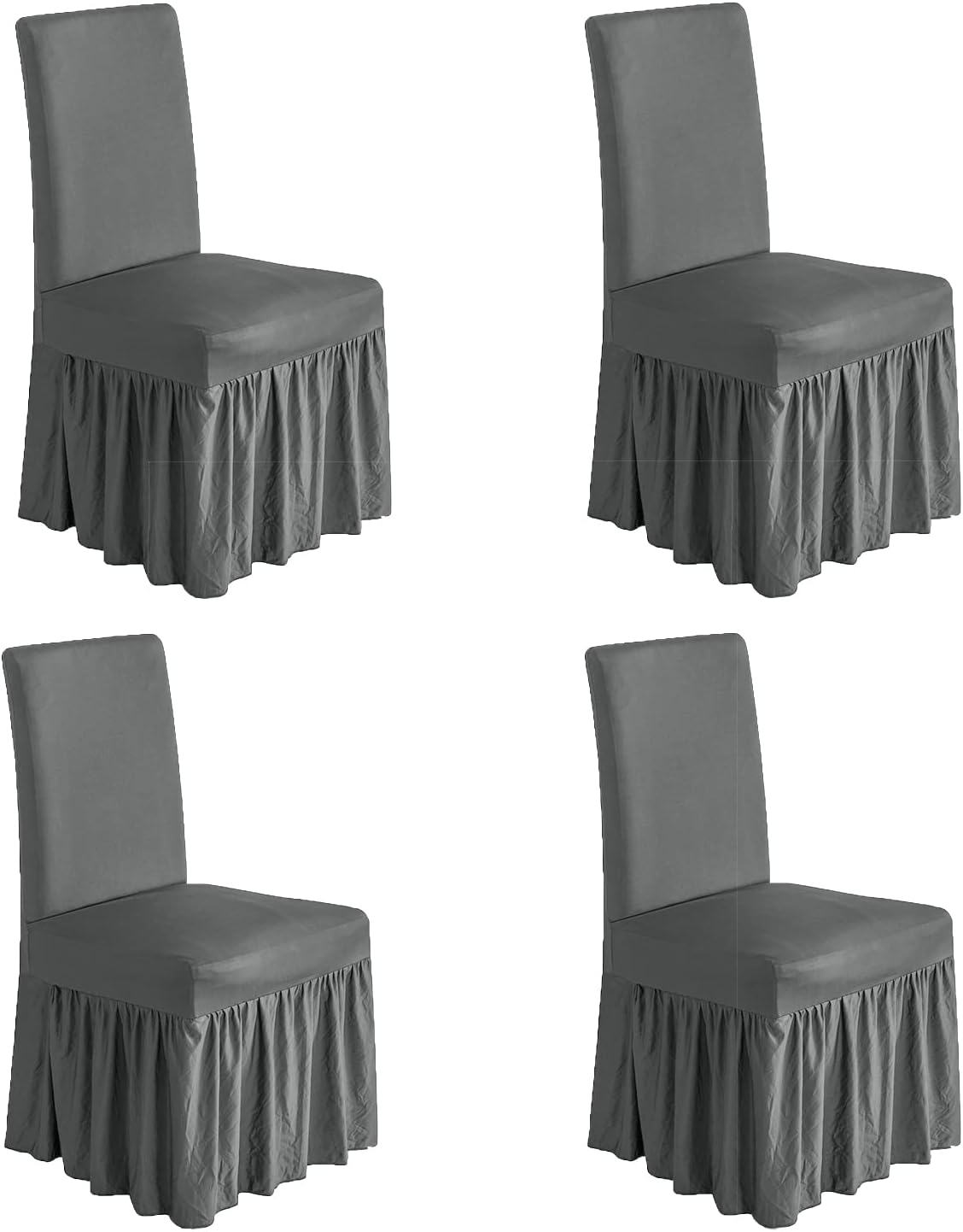 Amazon.com: WINCREW Dining Room Chair Covers Set of 4, Microfiber ...