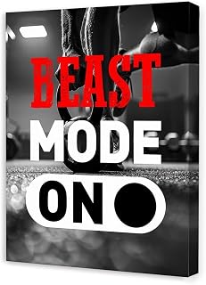 Gym Motivation Typography Wall-Art - Intense Workout Quotes Poster for Home Gym, Beast Mindset Fitness Decor for Men & Women(Unframed,16x24inch(40x60cm))