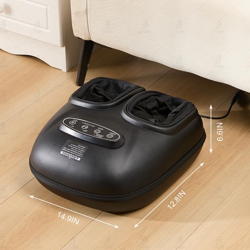 Image of LINGTENG Foot Massager, Heated Foot Massager (Maroon Red) | Built-In Heating Function, One Touch Operation, Compact Design, Holiday Gift for Parents Couples, Under Desk, Sizes Up to 13 inch