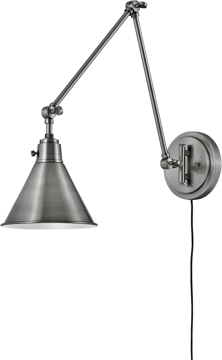 Hinkley Arti Wall Sconce, 20.5" Swing Arm Adjustable Wall Mounted Light with 8FT Plug in Cord, On/Off Switch, Olde Bronze