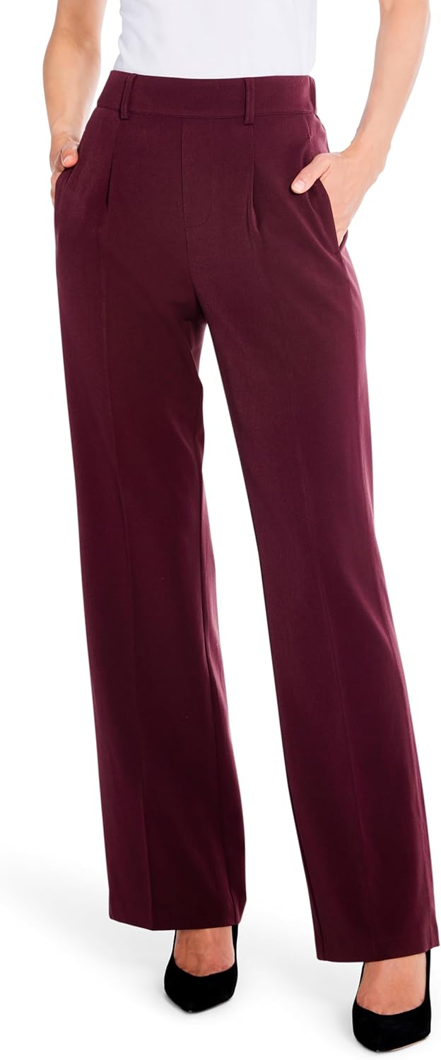 NIC+Zoe Womens 31" The Avenue Wide Leg Pleated Pant - Image 2