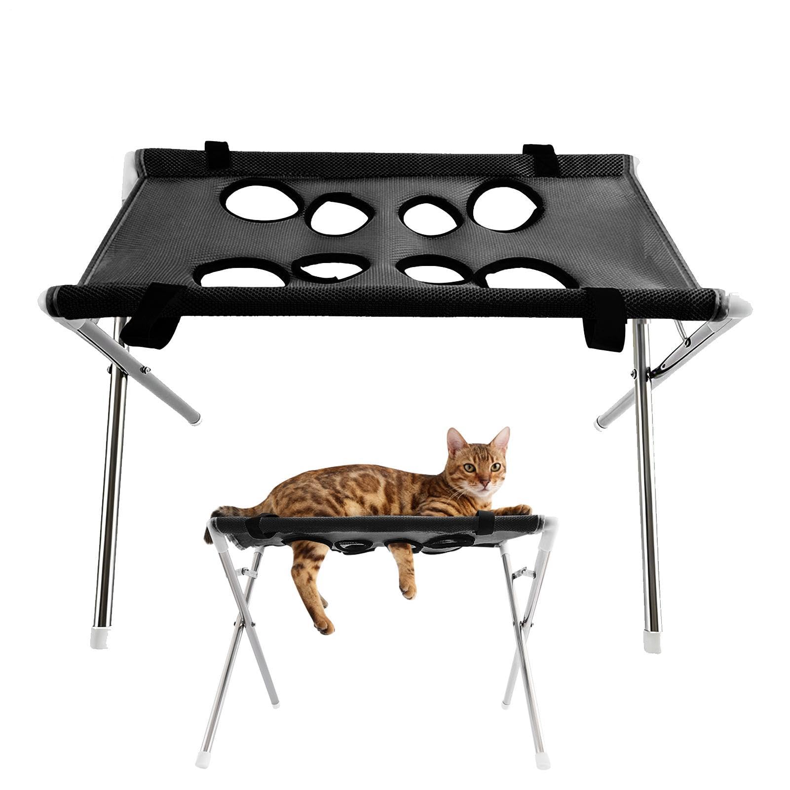 Foldable Pet Bathing Stand, Grooming Hammock Stand 8-Hole Restraint Sling