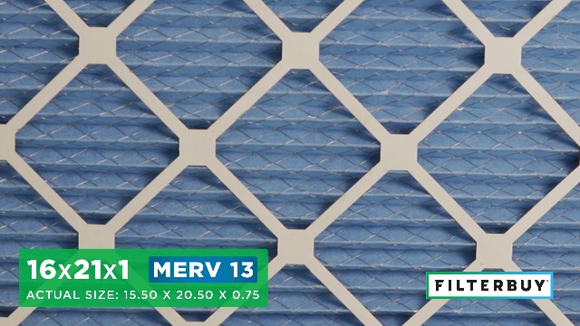 Image of Filterbuy 16x21x1 Air Filter MERV 13 Smoke & Allergy Defense (4-Pack) | Electrostatic Pleated HVAC AC Furnace Filters Replacement, Made in USA (Actual Size: 15.50 x 20.50 x 0.75)