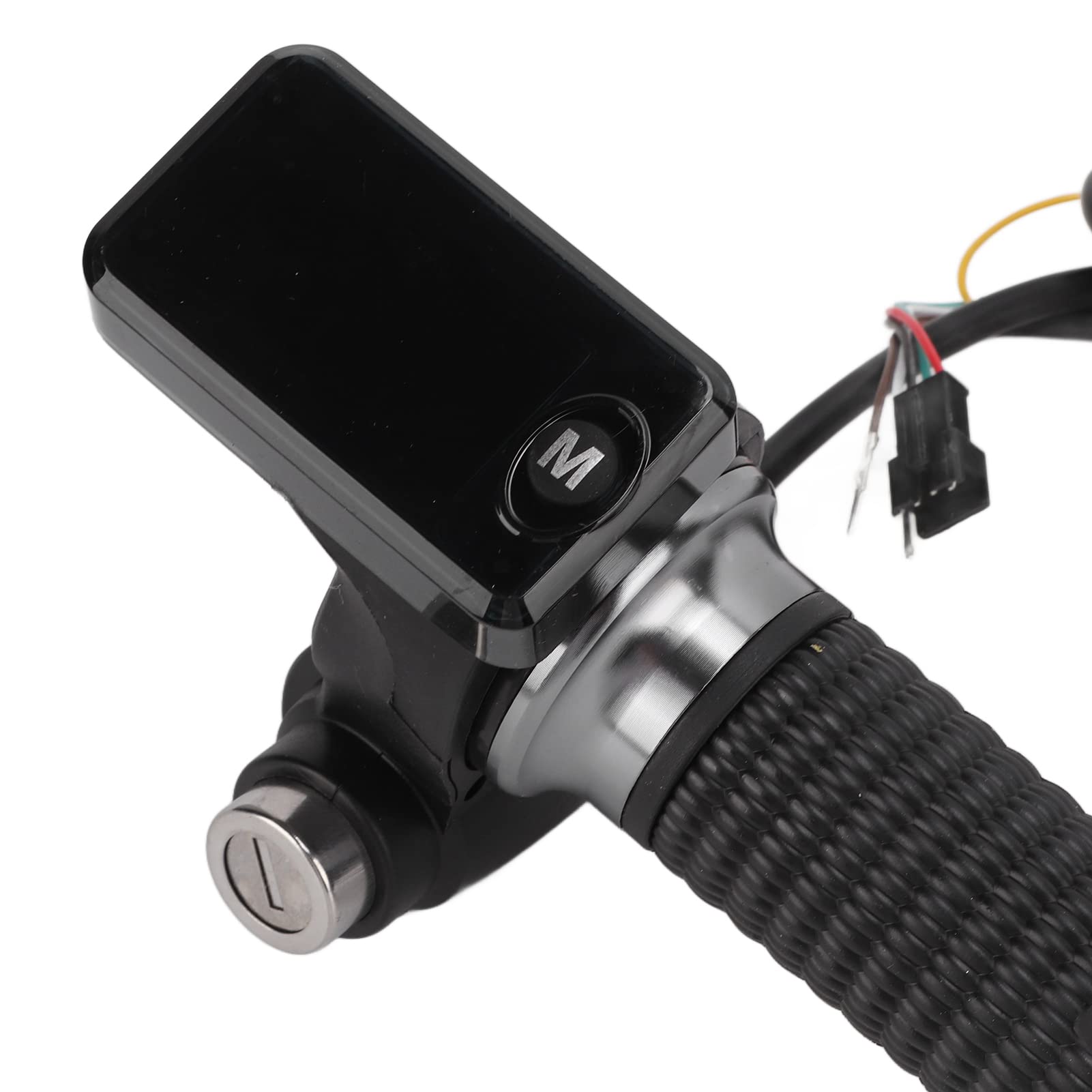 Poignée d'accélérateur électrique à Deux Roues, écran LCD, poignée d'accélérateur de Torsion avec câble et Frappe à clé, Corps en Plastique ABS, Accessoire de Guidon en Aluminium