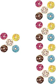 ABOOFAN 25 Pçs Donut Geladeira Ímãs Simulação Donut DIY Donut Acessórios Donut Pingente Ímãs Alimentos Geladeira Adesivos Redondo Donut Ímãs Esponja Lenta Rebote Charme