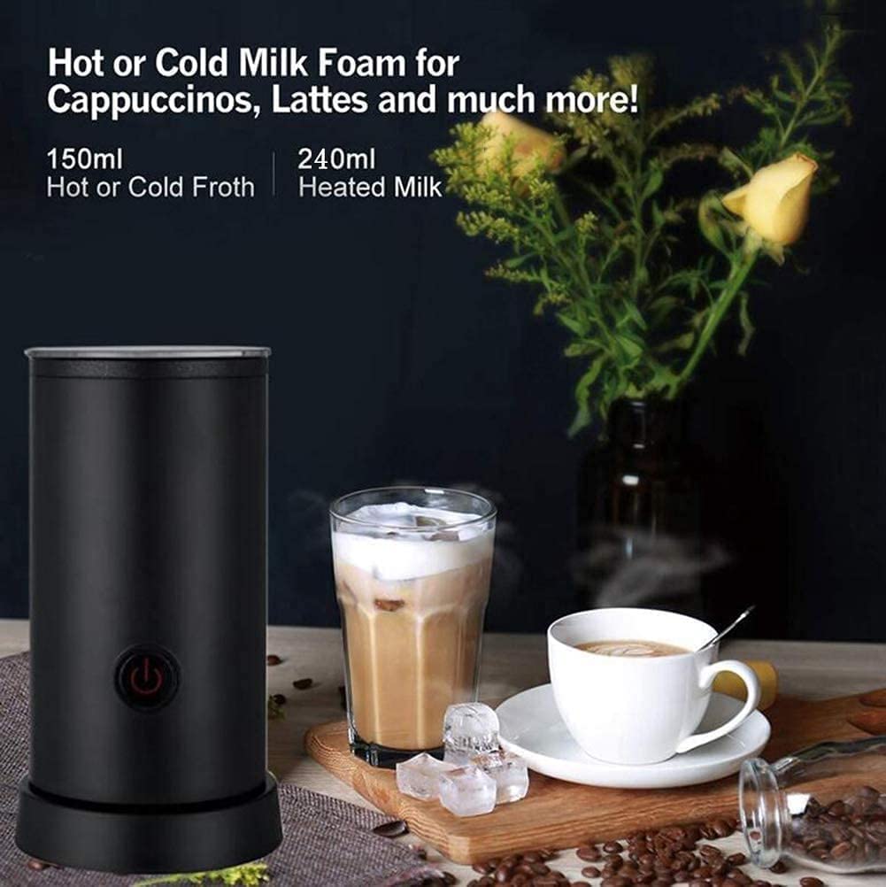 HMTE Montalatte e vaporizzatore per Montare e Riscaldare Il Latte Schiuma Automatico Scaldalatte Elettrico Funzionamento Silenzioso per caffè Latte Cioccolate Calde
