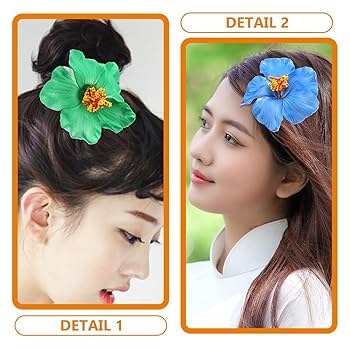 ブルーハイビスカス☆6センチパッチンピン ブルーハイビスカス☆6センチパッチンピン ブルーハイビスカス