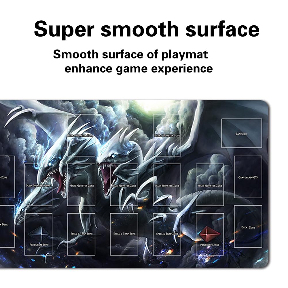 Tappetino da gioco da tavolo TCG + sacchetto senza regalo + con zone di carte, tappetino per tavolo da gioco di carte YGO, dimensioni 60 x 35 cm, compatibile con carte da collezione (YGO-G-10-JH)
