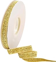 1 Roll Gold Velvet Ribbon 2cmx7 Yards Metallic Glitter Velvet Ribbon for DIY Crafts Bow Making Gift Wrapping