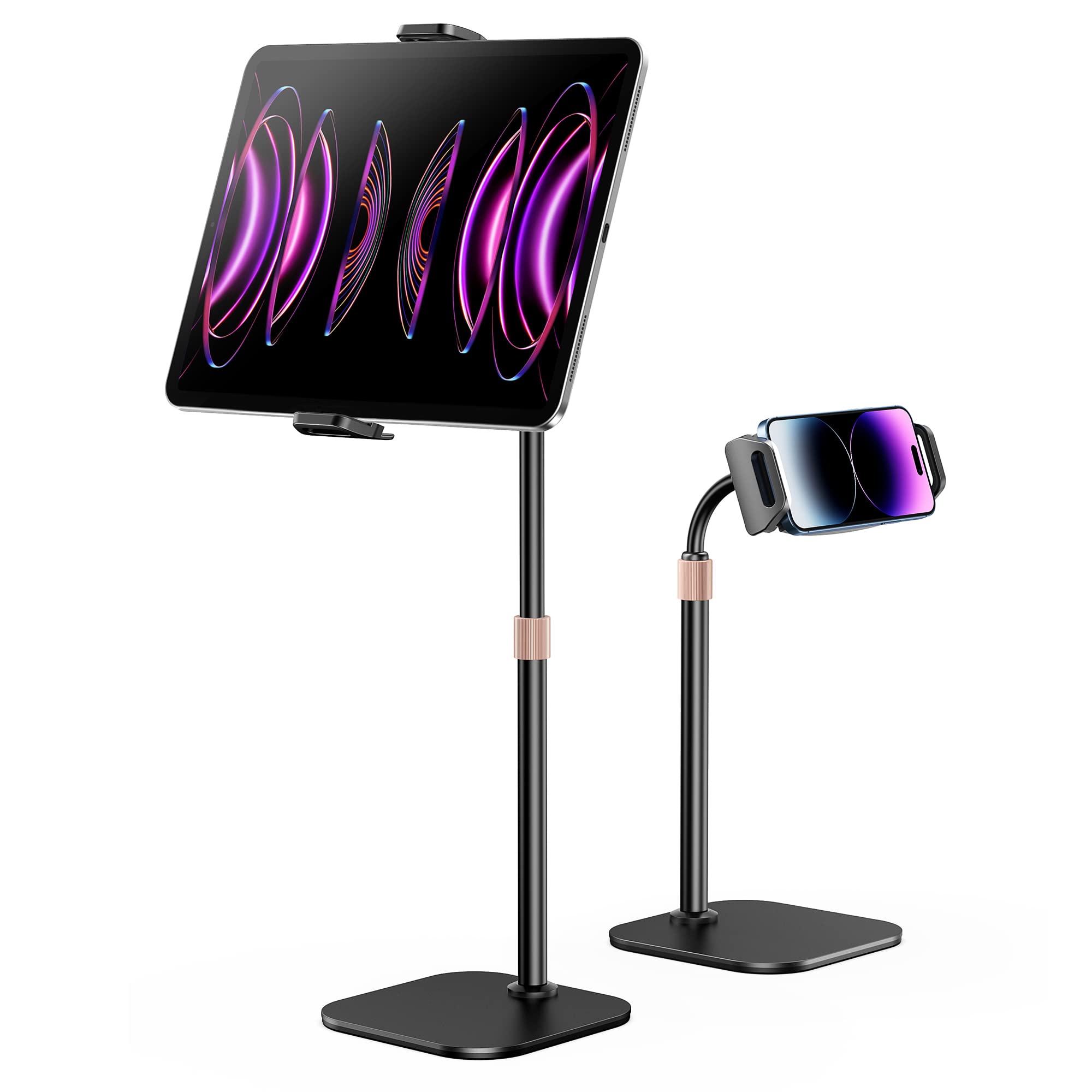 Photo 1 of GUSGU Tablet Stand for Desk, Adjustable Height & Upgraded Clamp, Tablet Holder for 5.4”-12.9” Devices, Compatible with iPad Pro/Mini/Air, iPhone, Kindle, Fire HD