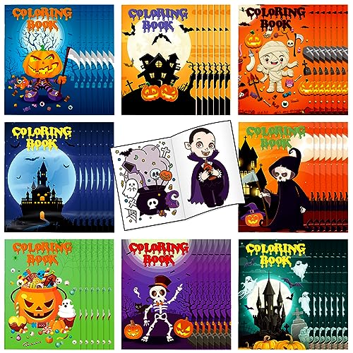 Jutom 56 Pcs Halloween Coloring Books Bulk for Adults Halloween Goodie Bags Fillers Stuffer Gifts for Fun Activity Decorations Party Favors Supplies