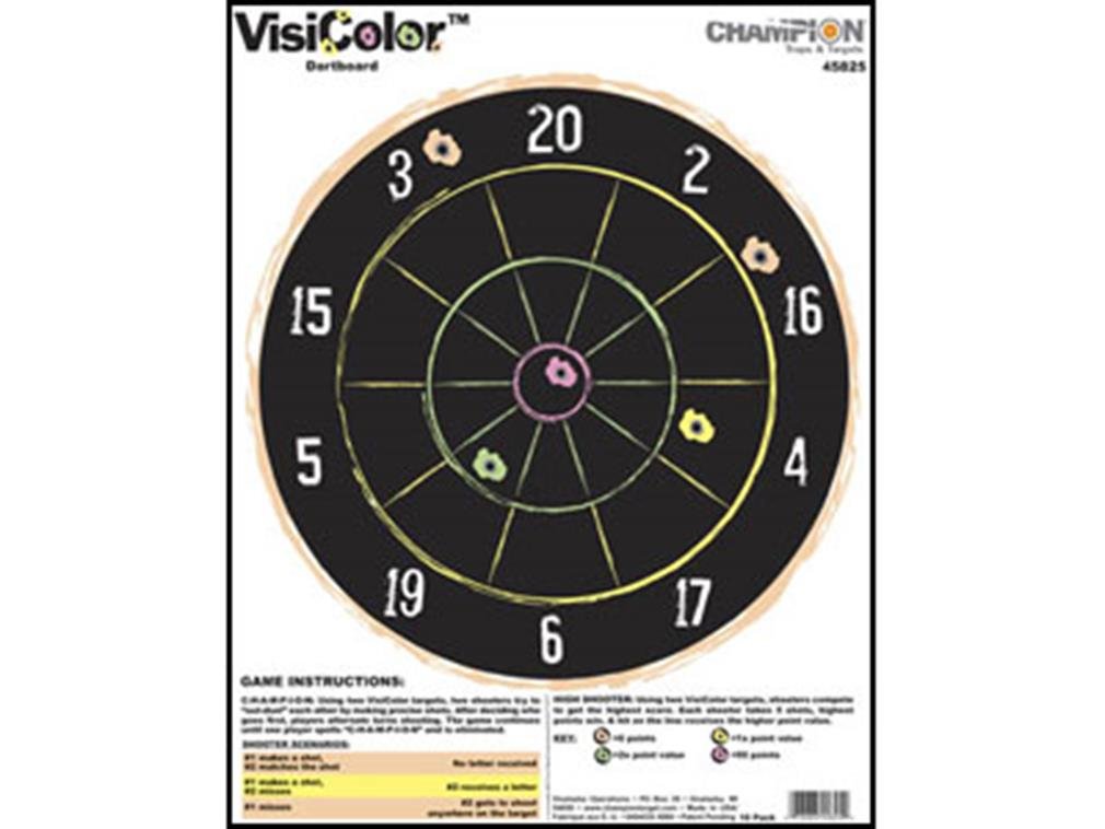 Bersagli Di Carta Ad Alta Visibilità Visicolor – Confezione Da 10 Per Il Tiro A Segno