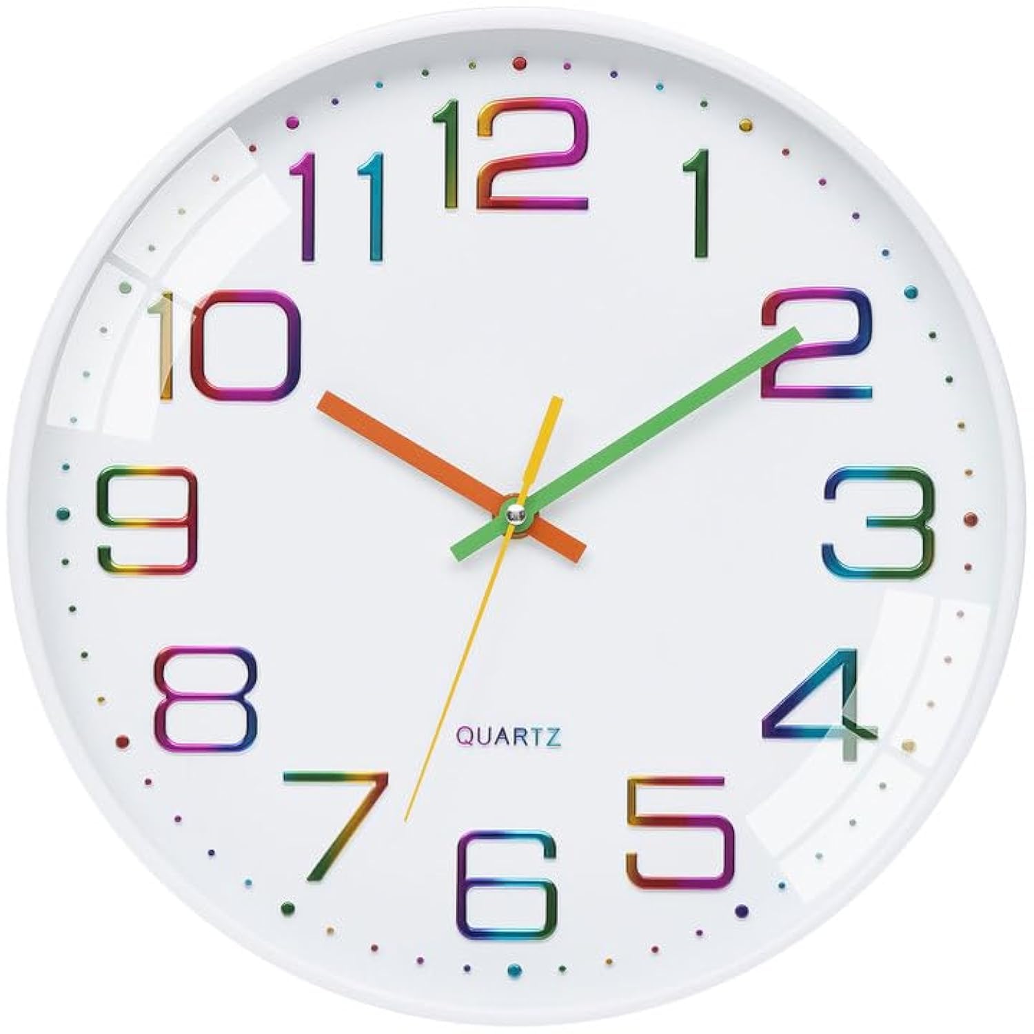 ACCSHINE Orologio da parete senza ticchettio, silenzioso, 30 cm, moderno, al quarzo, grande, funzionamento a batteria, stereo, facile da leggere per camere, casa, cucina, camera da letto, ufficio