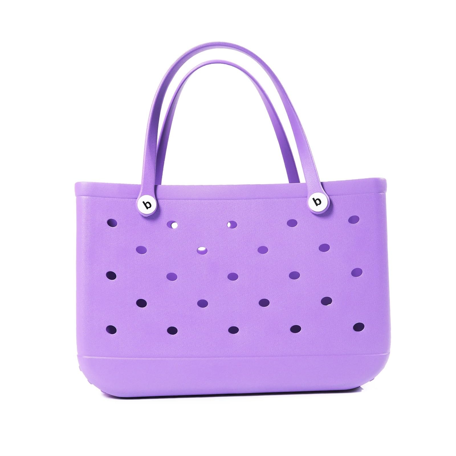 Générique Sac Extra Large D'été En EVA,Plage,Panier Femme Fourre-tout Pique-nique Trous Main Étanche,Pochette De Shopping Bandoulière(Purple,35 30 12)