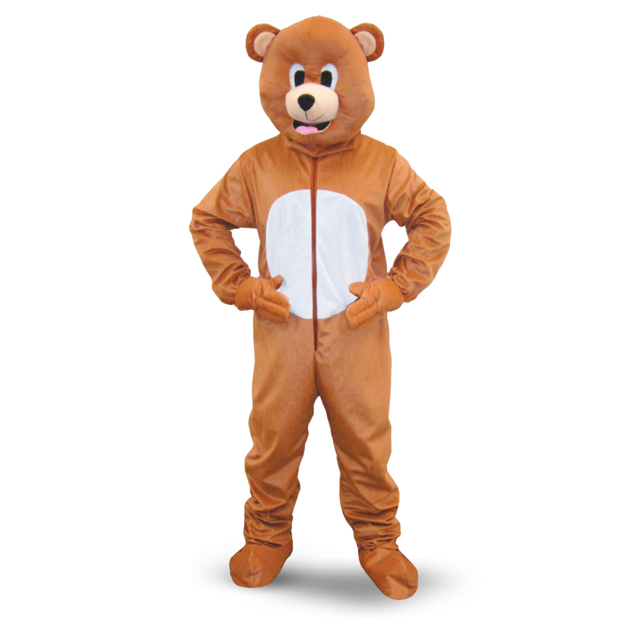 Bear Mascot Costume - Full Body Animal Suit for Kids & Adults - Includes Jumpsuit & Mask