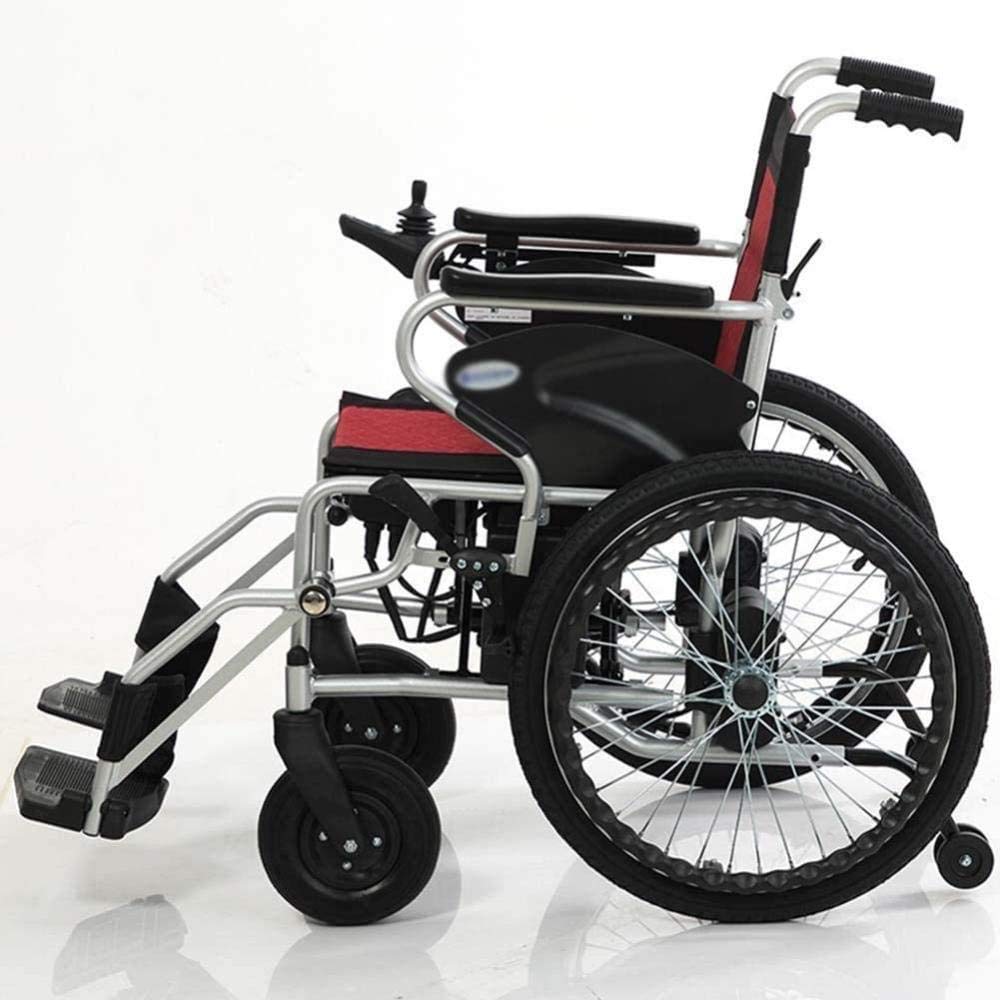 Sedia a rotelle Pieghevole, Sistema di Controllo Doppio della Sedia a rotelle elettrica, Doppio Motore Elettrico Manuale Leggero per Anziani
