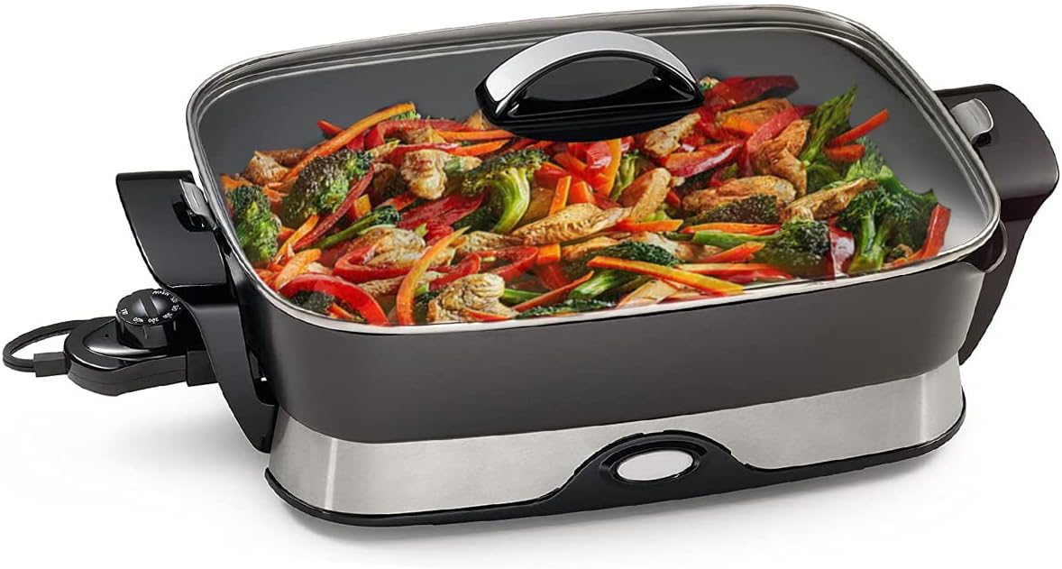 Electric Skillet Nonstick Foldaway 16 inch, with