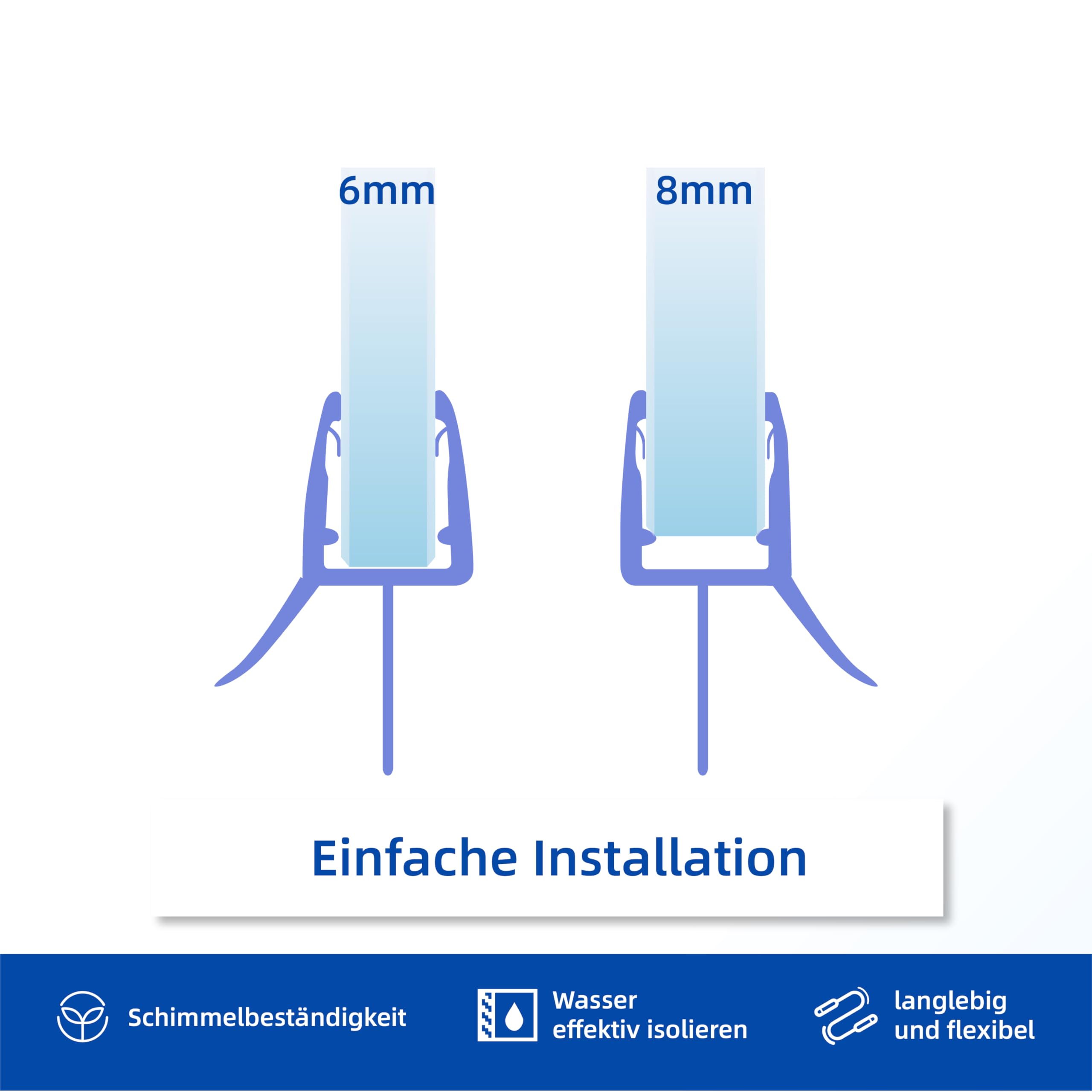 Guarnizione Curva Per Porta Della Doccia, 2 X 50 Cm, Con Bordi - Foto 4