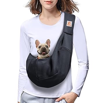 TOMKAS Dog Carrier for Small Dogs Puppy Carrier for Small Dogs (Black, Unadjustable Strap Under 5 lbs)