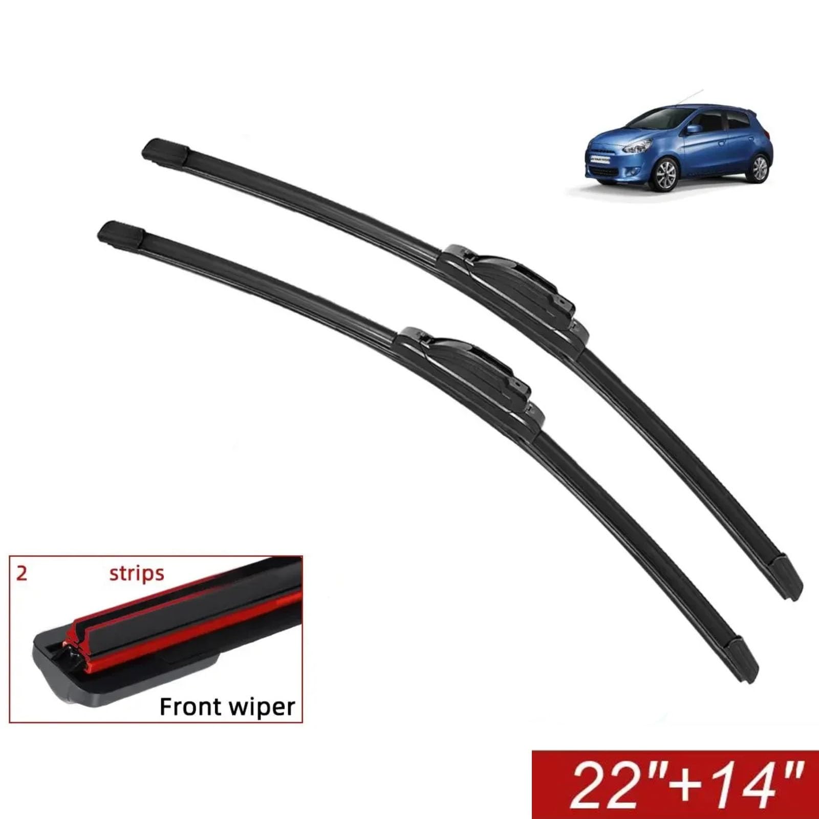 Escobillas De Limpiaparabrisas Dobles Para Mitsubishi Para Space For Star 2013-2023 22"+14" Accesorios De Limpiaparabrisas Delanteros Limpiaparabrisas coche
