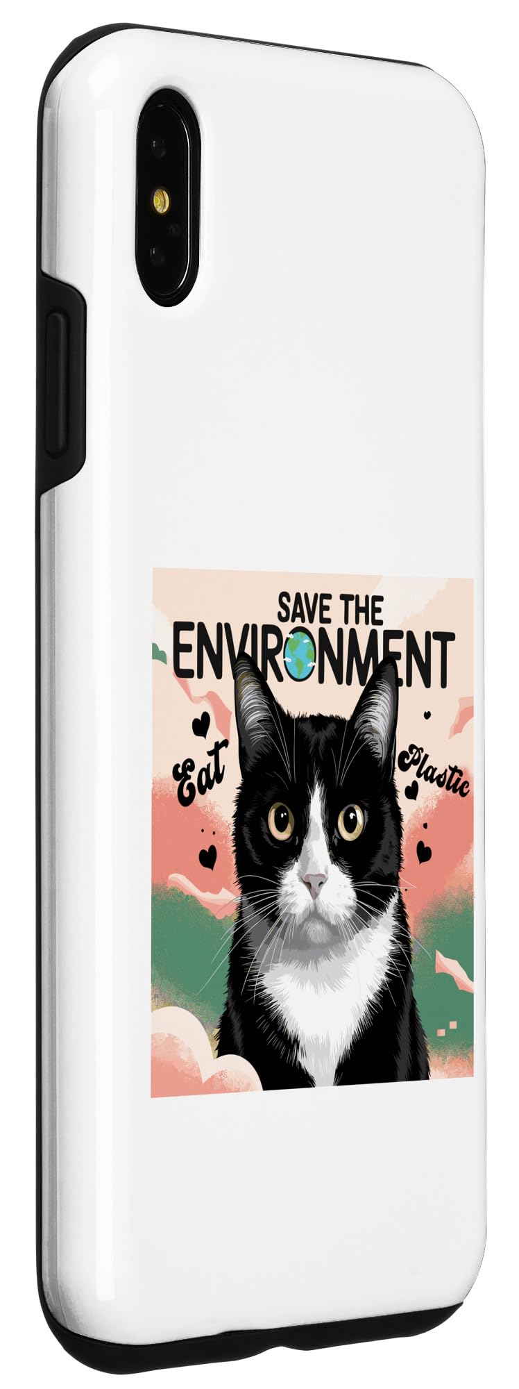 iPhone XS Max Help Save the Environment: Eat Plastic - A Cute Cat Meme Case - Image 3