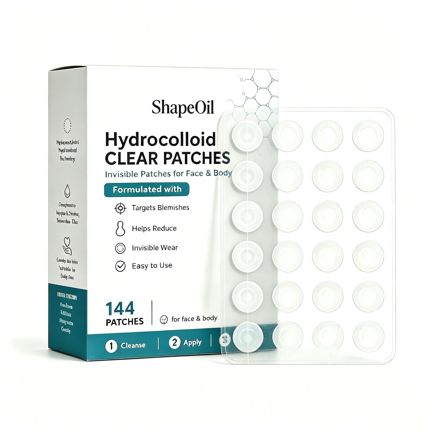 Patch, 2-in-1 Hydrocolloid Patchremoves, Helps Improve Wrinkles, Invisible Patches for Face & Body