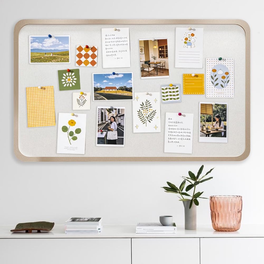 Tablero de corcho autoadhesivo grande 40x60cm con 50 chinchetas, panel decorativo pared fieltro pizarra de corcho para decoracion hogar oficina escuela