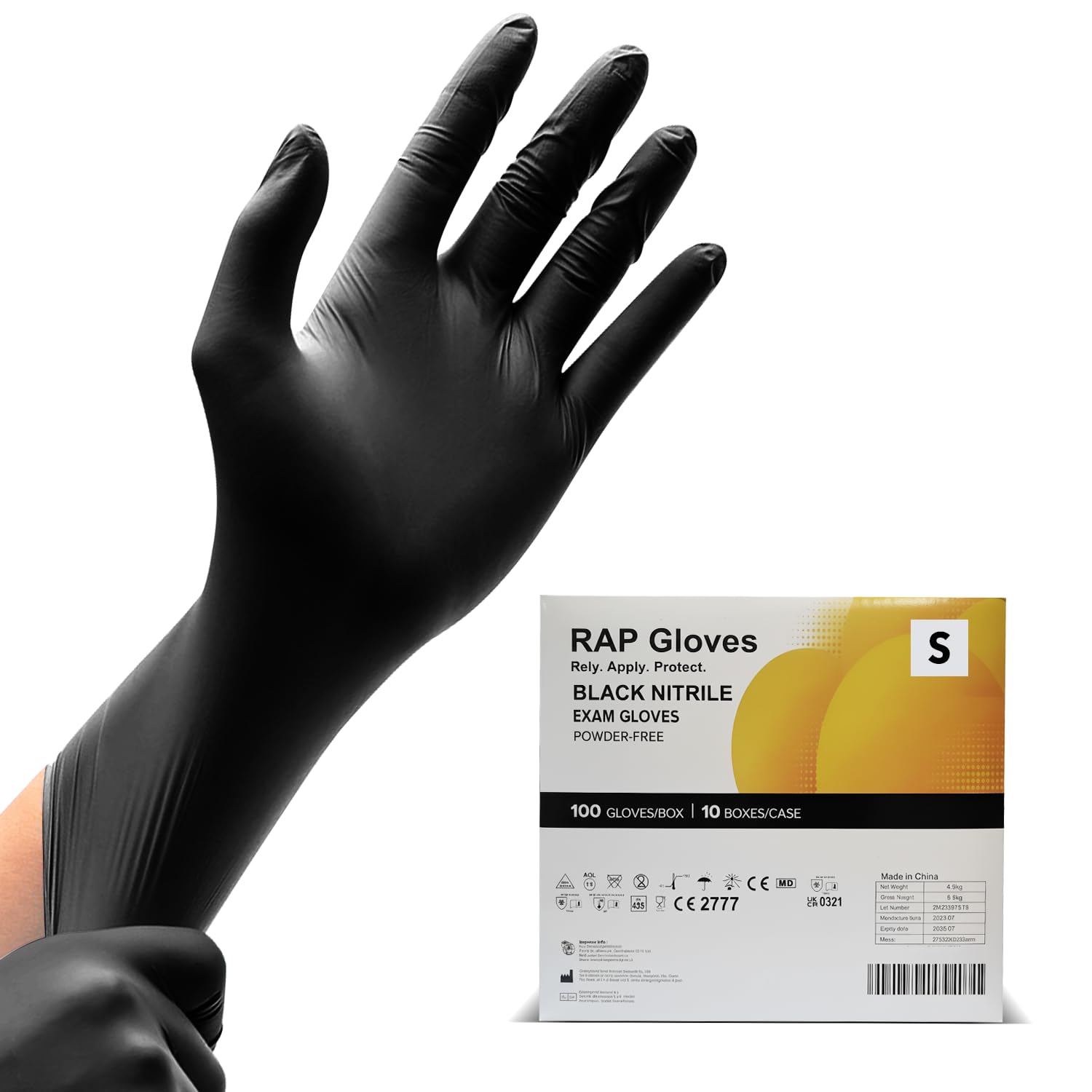 Black Nitrile Gloves Small Size Bulk Pack of 1000 Gloves Disposable Gloves for Cleaning, Food Service, Daily General Protection Disposable Gloves
