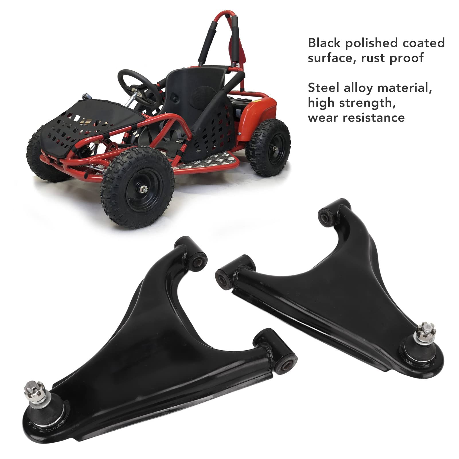 Repuestos Atv Utv 1 par 310Mm Suspensión Delantera Brazo Oscilante Negro Fuerte Resistencia Ajuste para Diy Go Kart Atv Quad Bike