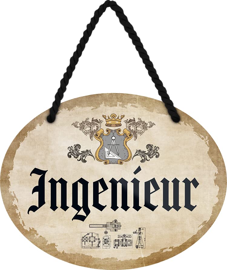 schilderkreis24 – Blechschild Beruf “Ingenieur“ Deko Geschenkidee Frau Mann 18x14cm