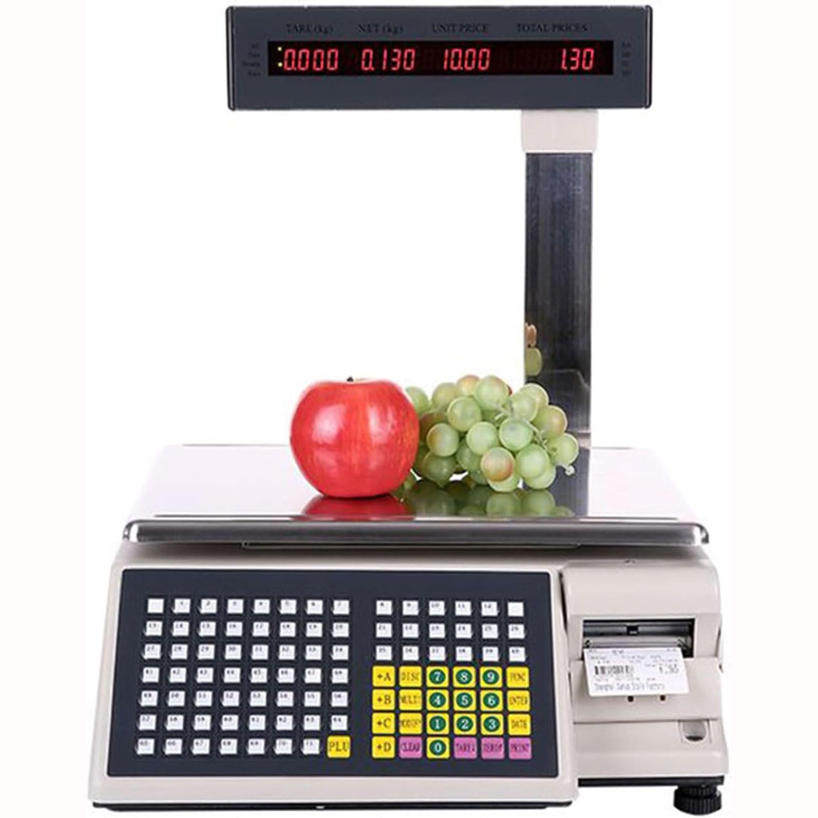 YNIYUJKL Digital Price Computing Scale,Commercial Label Printing Scales With Thermal Label Printer,30Kg/60Lbs Double-Sided Lcd Display,For Food Retail Store,30kg